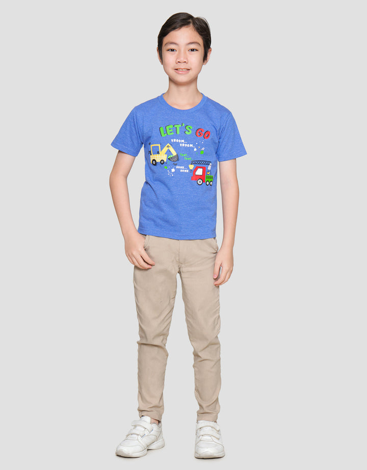 Little M Print Tractor Kaos Lengan Pendek Anak Laki-laki