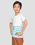 Little M Print Stripe Dino Game Boys Short Sleeve T-Shirt