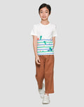 Little M Print Stripe Dino Game Boys Short Sleeve T-Shirt