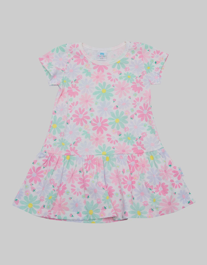 Pipiniko Short Sleeve Midi Dress Daily Flower