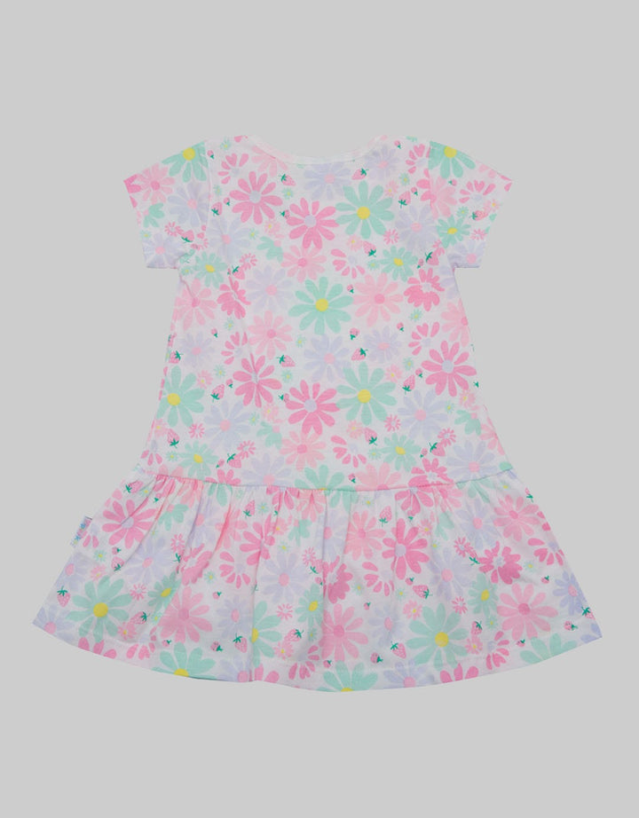 Pipiniko Short Sleeve Midi Dress Daily Flower