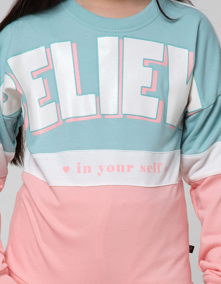 Nevada Sweatshirt Cut N Sewn Big Print Believe