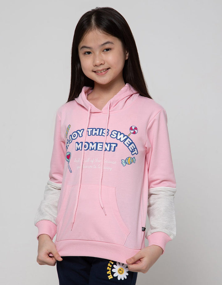 Nevada Sweatshirt Hoodie Cut N Sewn Lengan Print Candy
