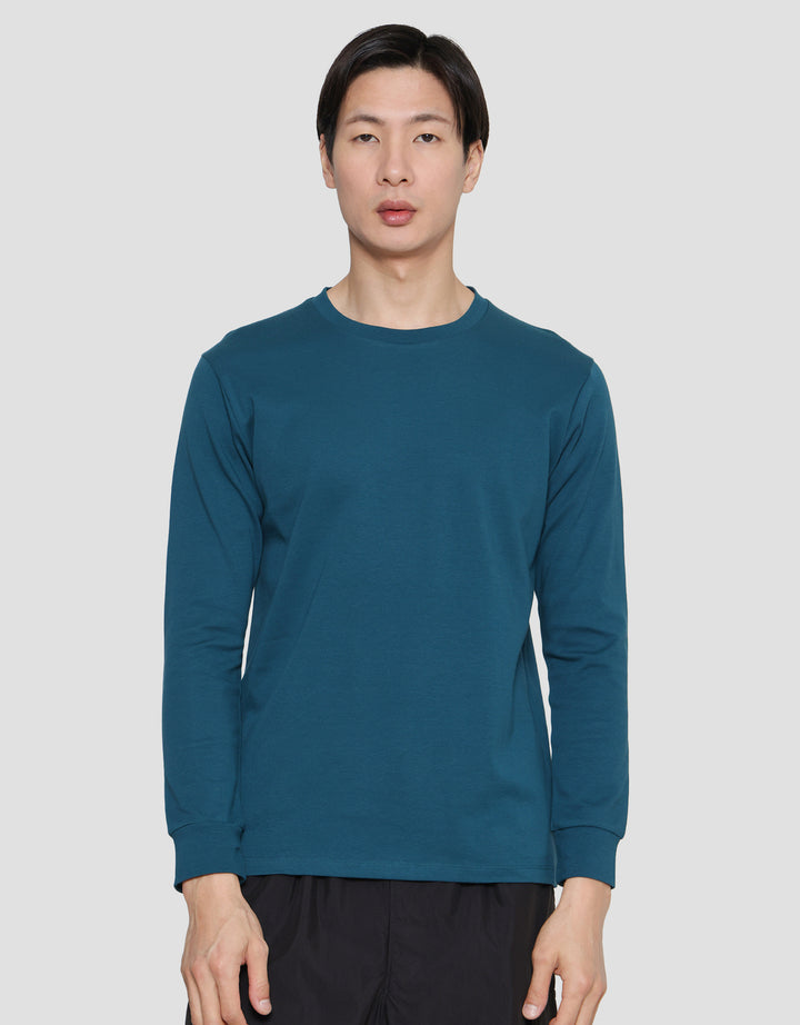 Suko Round Neck Soft Touch Kerah Bulat Lengan Panjang Kaos Pria