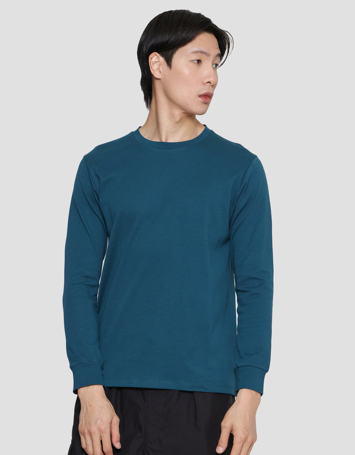 Suko Round Neck Soft Touch Kerah Bulat Lengan Panjang Kaos Pria