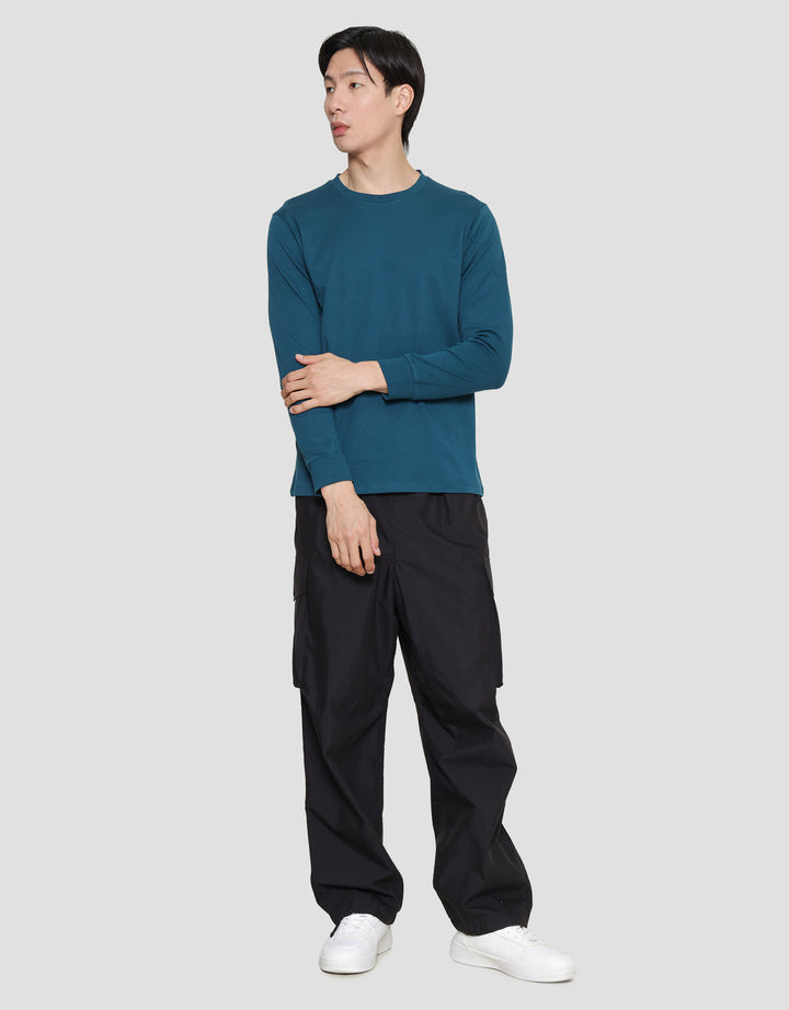 Suko Round Neck Soft Touch Kerah Bulat Lengan Panjang Kaos Pria