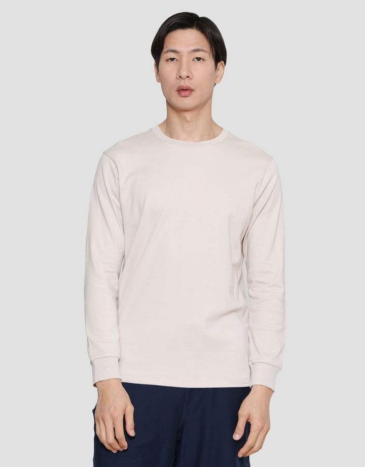 Suko Round Neck Soft Touch Kerah Bulat Lengan Panjang Kaos Pria