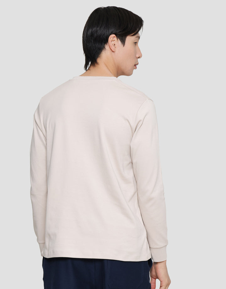 Suko Round Neck Soft Touch Round Collar Men's Long Sleeve T-Shirt