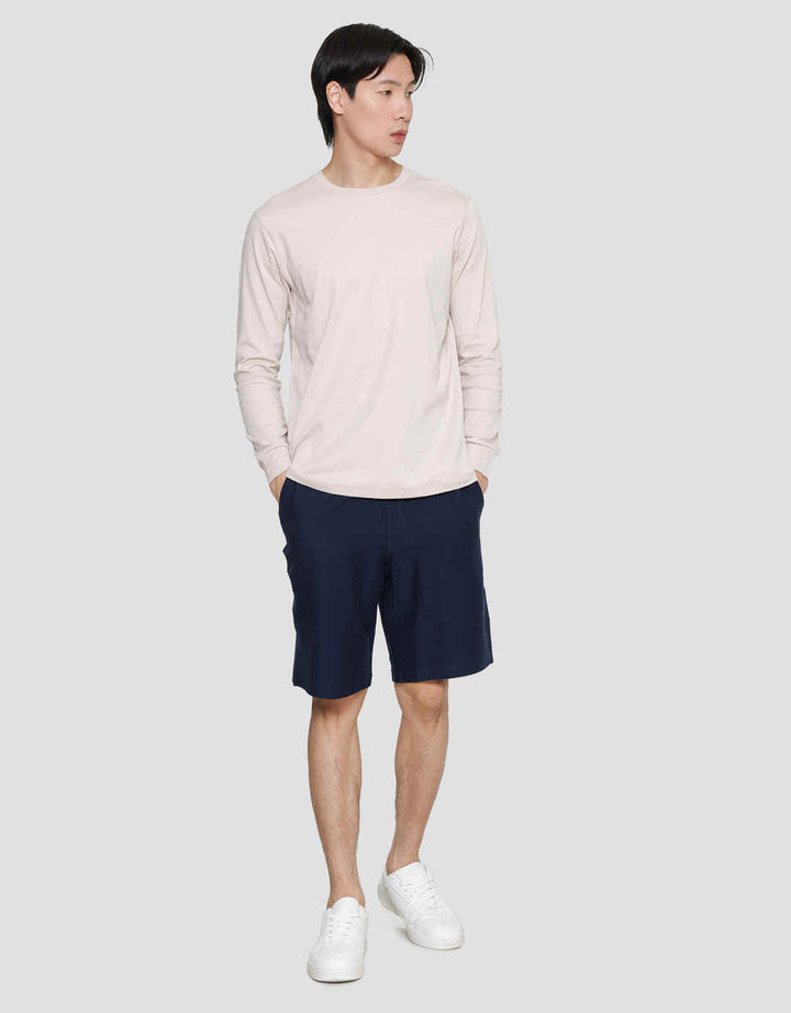 Suko Round Neck Soft Touch Kerah Bulat Kaos Lengan Panjang Pria