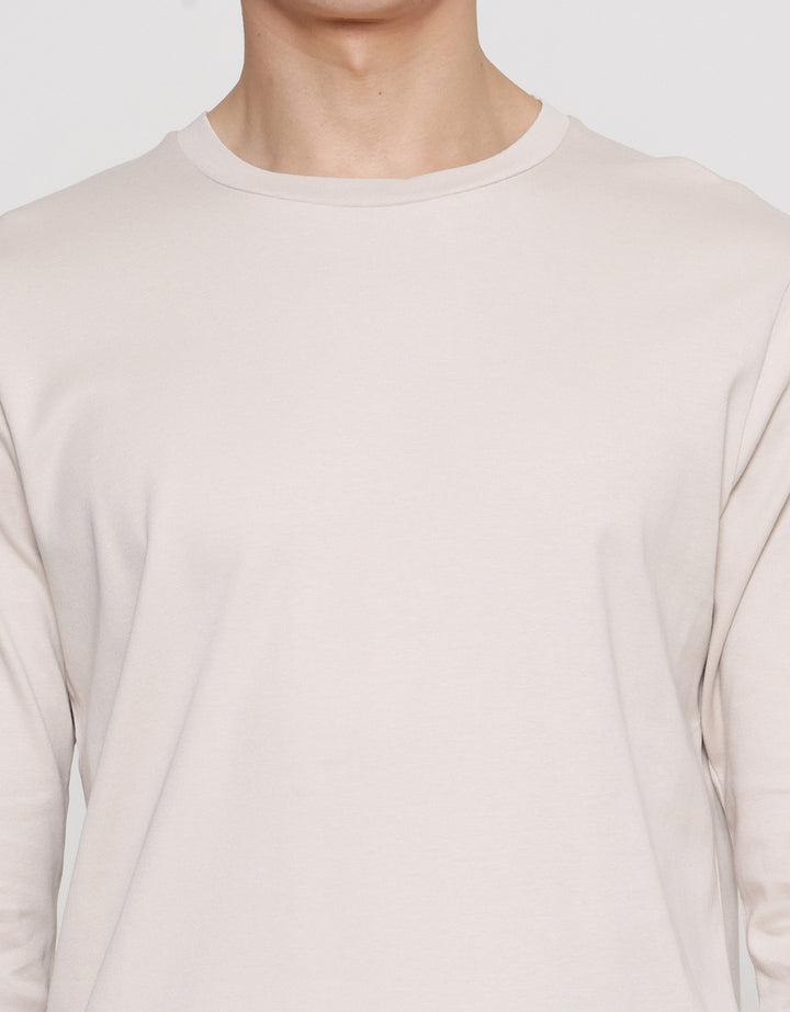 Suko Round Neck Soft Touch Kerah Bulat Lengan Panjang Kaos Pria