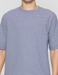 Suko Oversized Round Collar Stripe Men's Short Sleeve T-Shirt