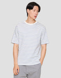 Suko Striped Print Round Collar Men's Oversized Short Sleeve T-Shirt