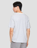 Suko Oversized Ss Striped Tee Print Kerah Bulat Kaos Lengan Pendek Pria