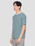 Suko Oversized Ss Striped Tee Print Kerah Bulat Kaos Lengan Pendek Pria