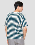 Suko Striped Print Round Collar Men's Oversized Short Sleeve T-Shirt