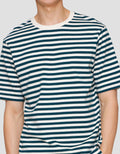 Suko Striped Print Round Collar Men's Oversized Short Sleeve T-Shirt