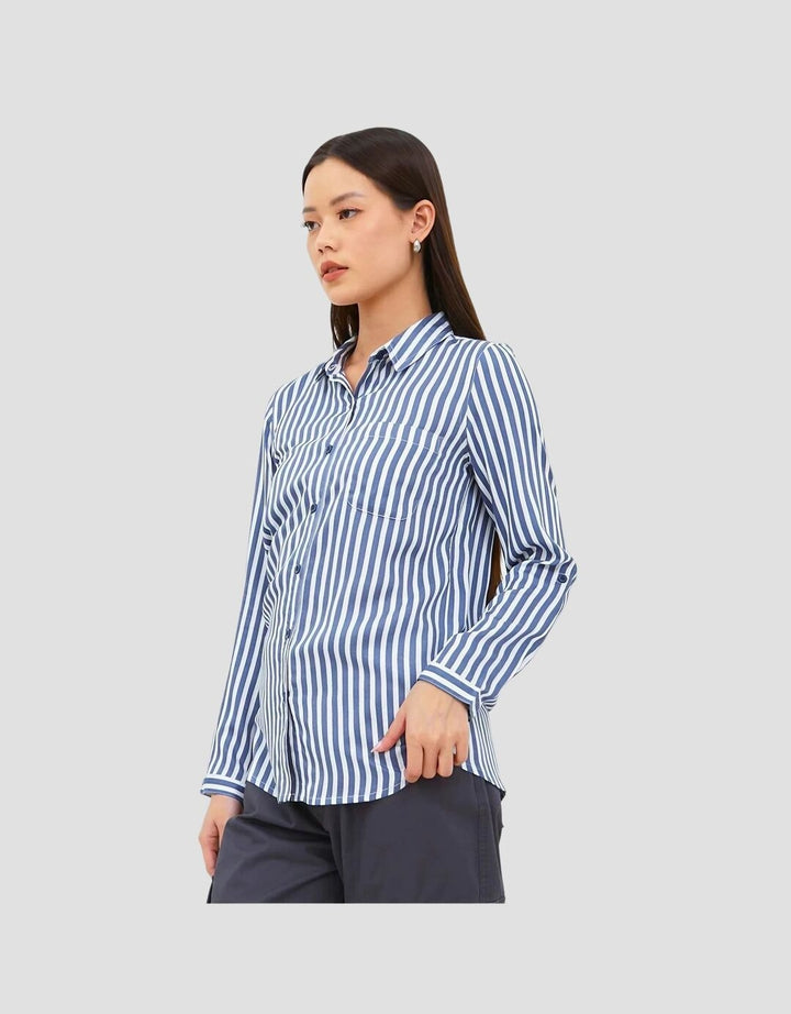 Geela Aemma Kemeja Motif Garis Wanita