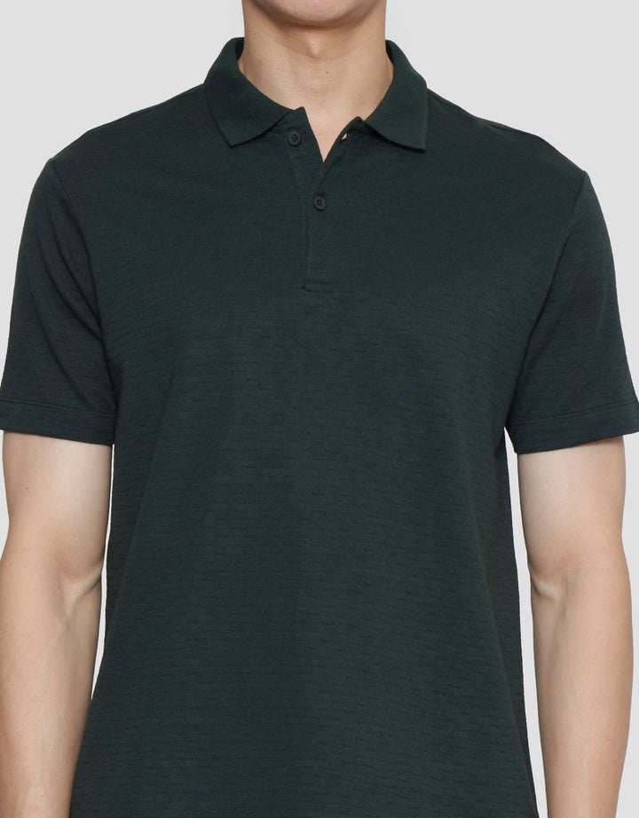 Cole Solid Repeat Texture Kaos Polo Pria