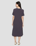 Suko Knit Dress Plain Gaun Jersey Wanita