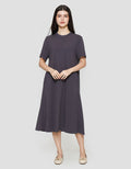 Suko Knit Dress Plain Gaun Jersey Wanita