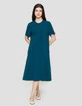 Suko Knit Dress Plain Gaun Jersey Wanita