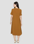 Suko Knit Dress Plain Gaun Jersey Wanita