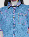 Nevada With Pocket Kemeja Denim Lengan Pendek Wanita