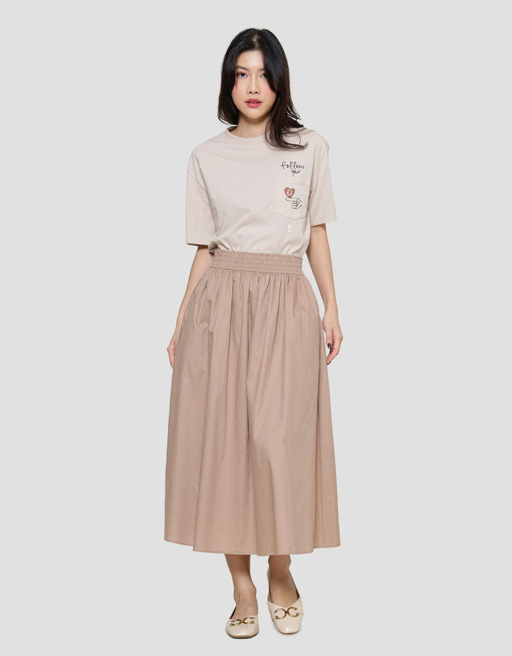 Suko Woven Bottom Rok Midi Wanita