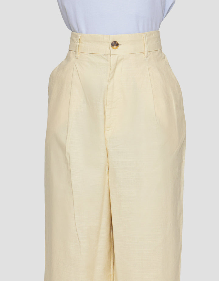 Suko Linen Lipit Blend Celana Panjang Wanita