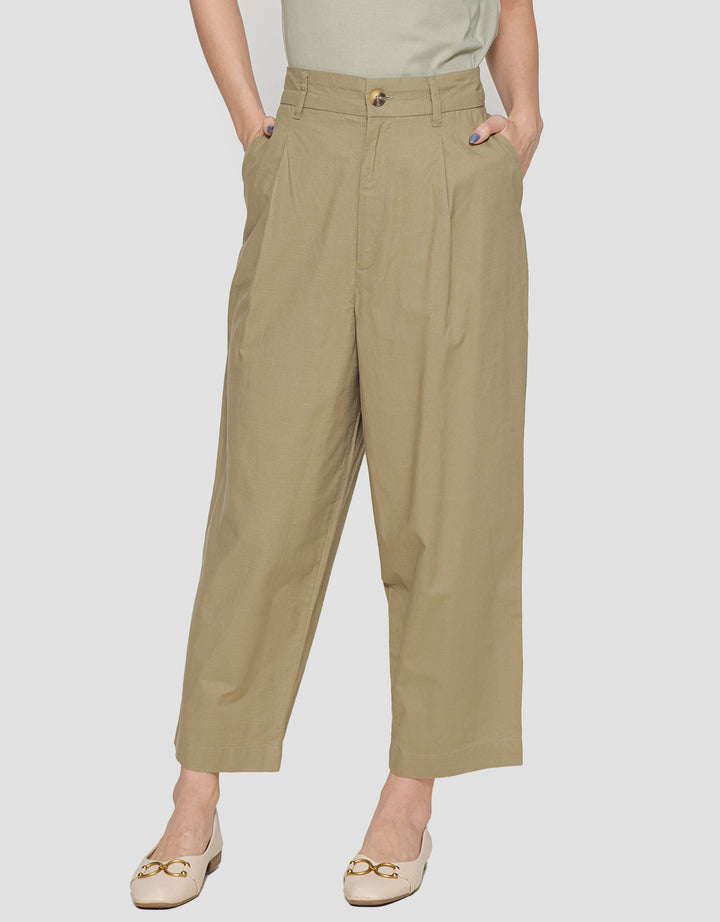 Suko Linen Lipit Blend Celana Panjang Wanita
