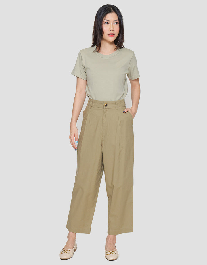 Suko Linen Lipit Blend Celana Panjang Wanita