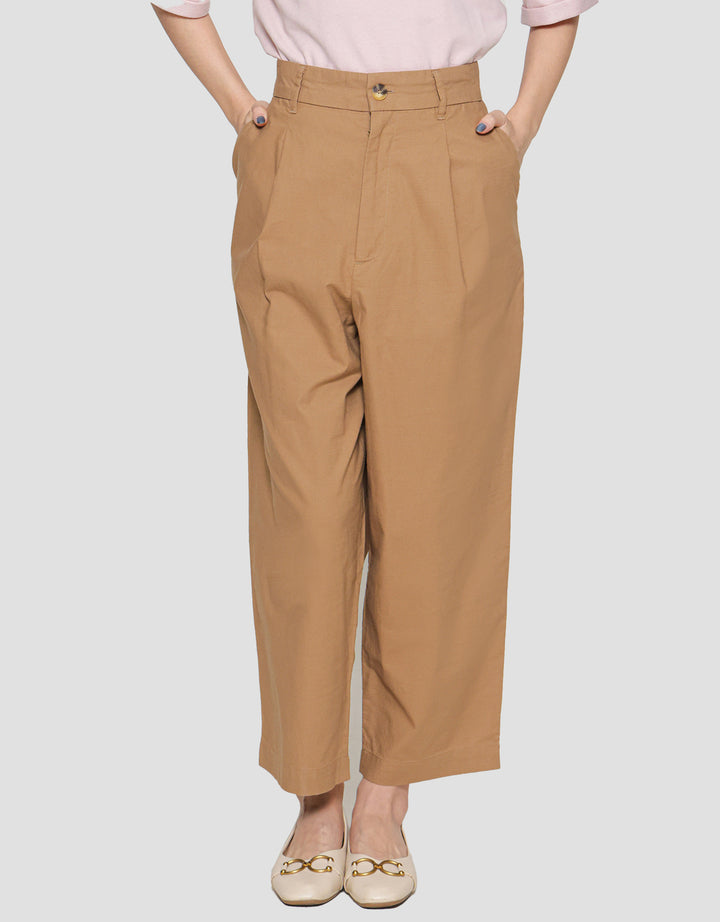 Suko Linen Lipit Blend Celana Panjang Wanita