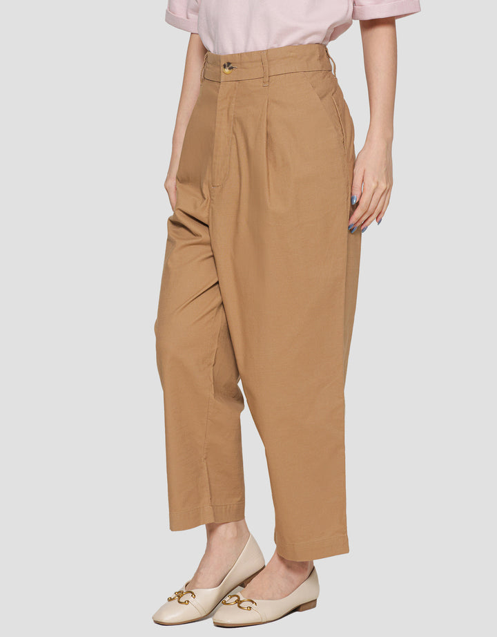 Suko Linen Lipit Blend Celana Panjang Wanita