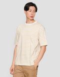 Suko Striped Print Round Collar Men's Oversized Short Sleeve T-Shirt