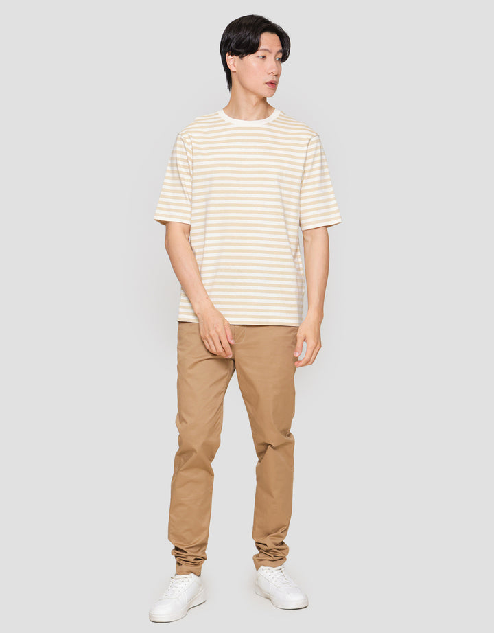 Suko Oversized Ss Striped Tee Print Kerah Bulat Kaos Lengan Pendek Pria