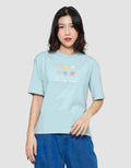 Suko Oversized Graphic Print Kerah Bulat Kaos Lengan Pendek Wanita