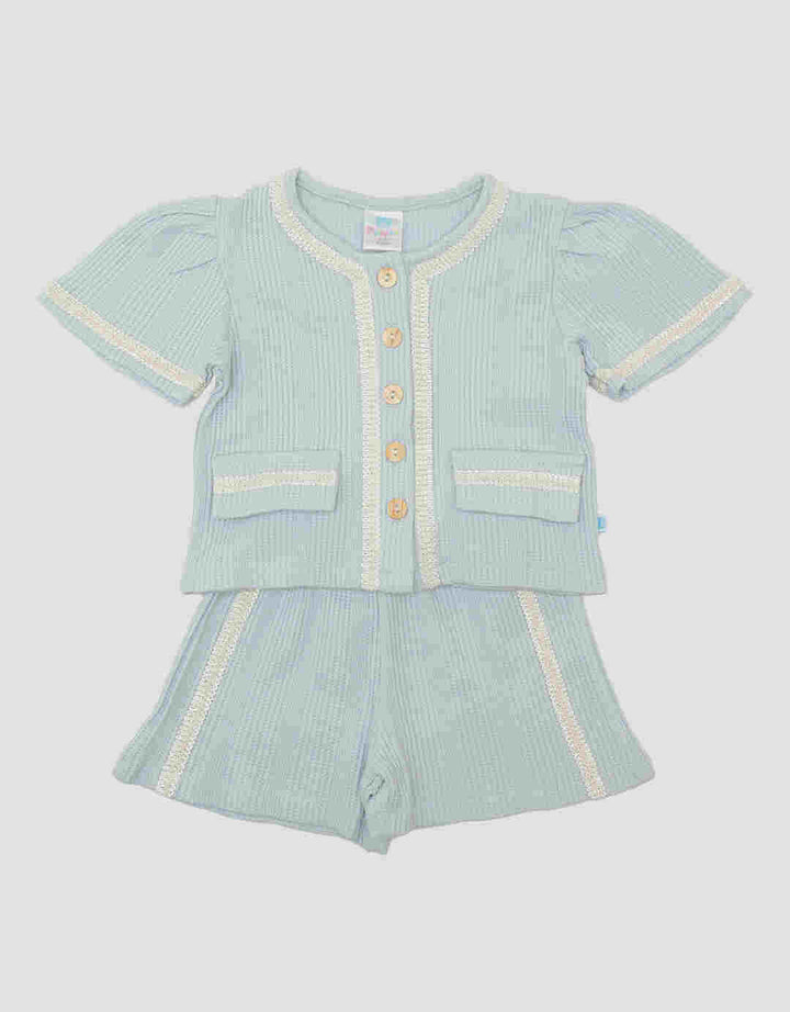 Pipiniko List Contrast Colors Baju Set Kasual Bayi Perempuan