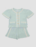 Pipiniko List Contrast Colors Baju Set Kasual Bayi Perempuan