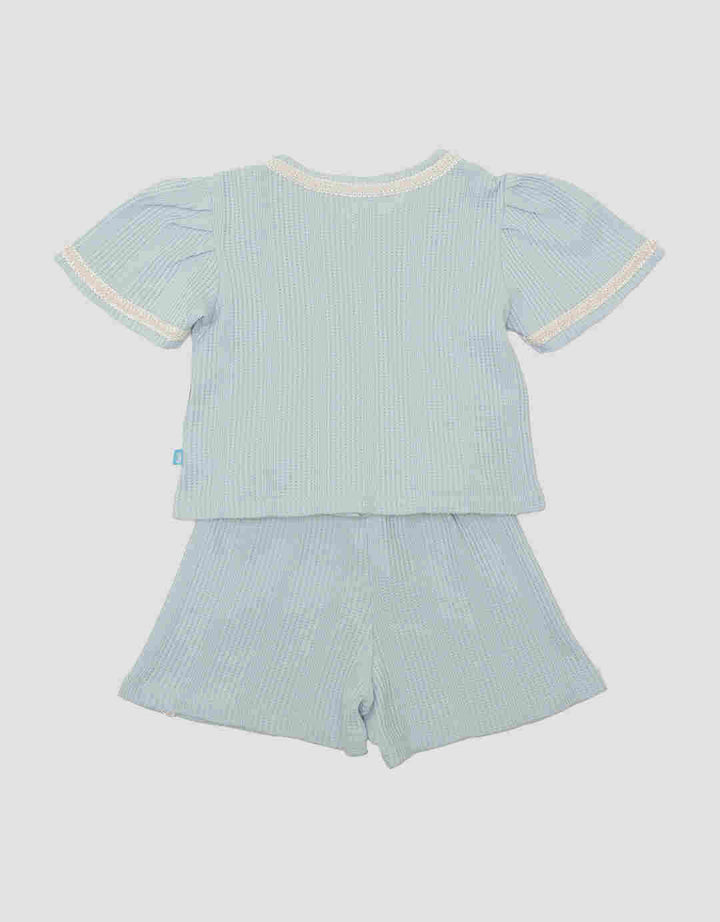 Pipiniko List Contrast Colors Baju Set Kasual Bayi Perempuan