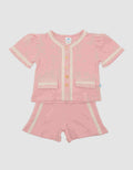 Pipiniko List Contrast Colors Baju Set Kasual Bayi Perempuan