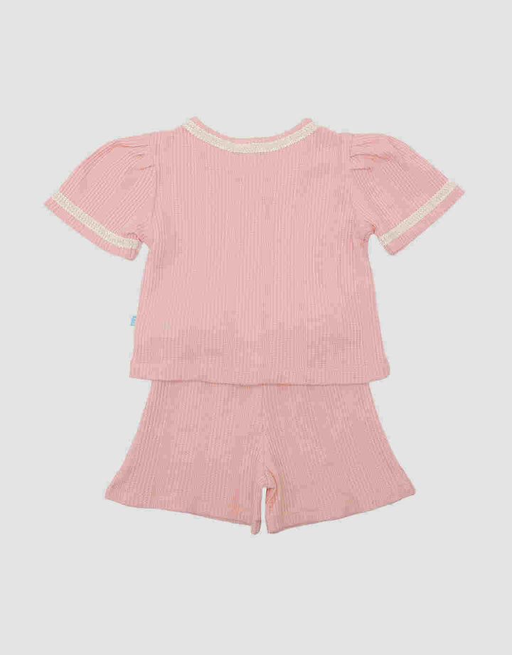 Pipiniko List Contrast Colors Baju Set Kasual Bayi Perempuan