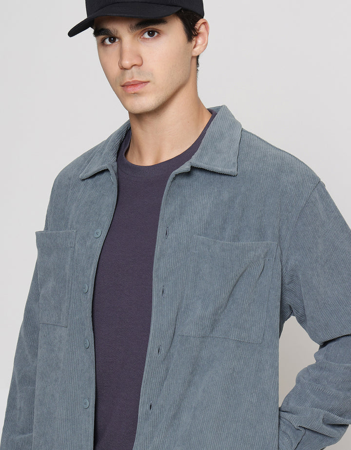 ZES Jaket Corduroy Pria Oversize Fit JKD402