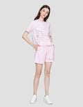 Disney Boxy Stripe Print Marie The Cat  Kaos Lengan Pendek Wanita
