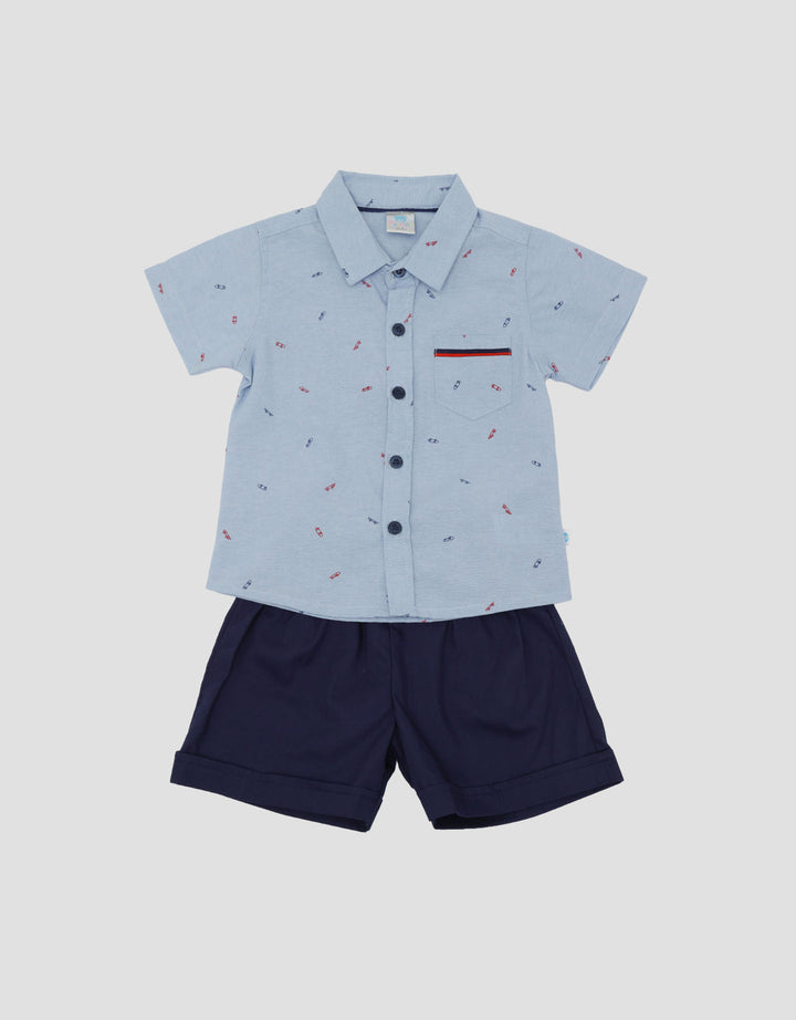 Pipiniko Boys Kemeja Kerah Skateboard Pakaian Setelan Bayi