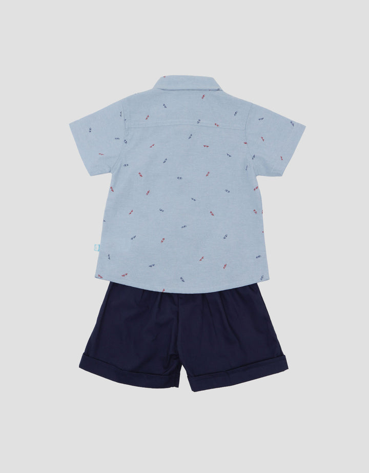 Pipiniko Boys Kemeja Kerah Skateboard Pakaian Setelan Bayi