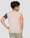 Little M Color Block Sleeve Embro Dino Kaos Anak Laki-Laki