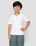 Little M Henley Texture Stripe Kaos Anak Laki-laki