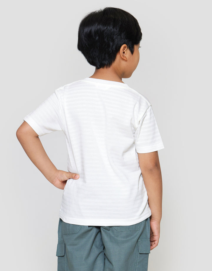 Little M Henley Texture Stripe Kaos Anak Laki-laki