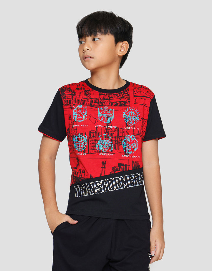 Character Transformers Print Boys Short Sleeve T-shirt