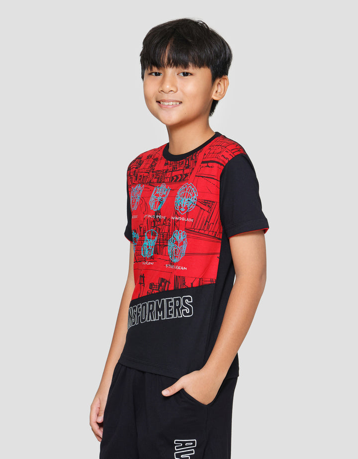 Character Transformers Print Boys Short Sleeve T-shirt